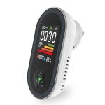 Moes Carbon Monoxide & Natural Gas Detector Plug in, 4 in 1 Temperature Humidity Sensor Built-in Alarm Sound Warning
