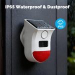 MOES Tuya WiFi Smart Siren Alarm Solar Powered Sound Light Human PIR Motion Sensor Waterproof Outdoor 120dB With Remote Control