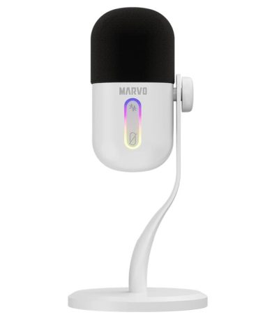 MARVO Blast 50 White Streaming Microphone