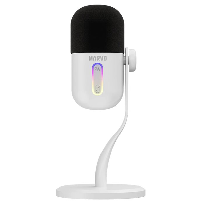 MARVO Blast 50 White Streaming Microphone