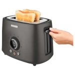 Sencor STS 6058BK Toaster, 2 slots for making two slices (length 135 mm), Premium metallic design, 9 toasting intensity levels, Power input: 1,000W, 2