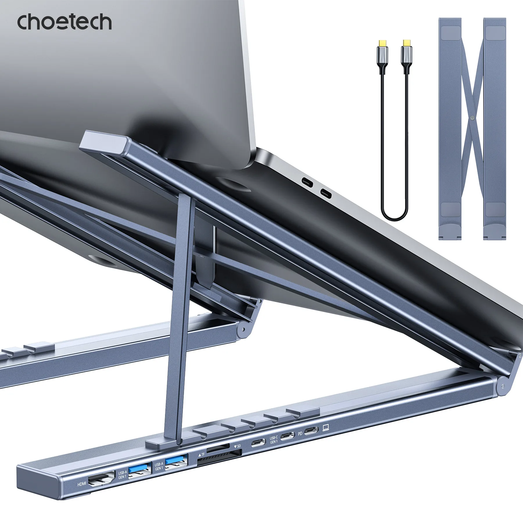 00-3-3.webp Choetech HUB-M48 7 in 1 HUB Laptop Stand - Image 1