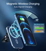 Choetech T200-F Magnetic 15W wireless car charger holder For Iphone 12 / 13 - Image 9