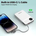 Choetech B695 10000mAh LED display Magnetic Wireless power bank White - Image 4