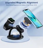 Choetech T587 15W  3 in 1 Holder Magnetic Wireless Charger for Iphone - Image 3