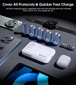 Choetech B743 10000mAh Magnetic Wireless PD20W Power Bank White - Image 6