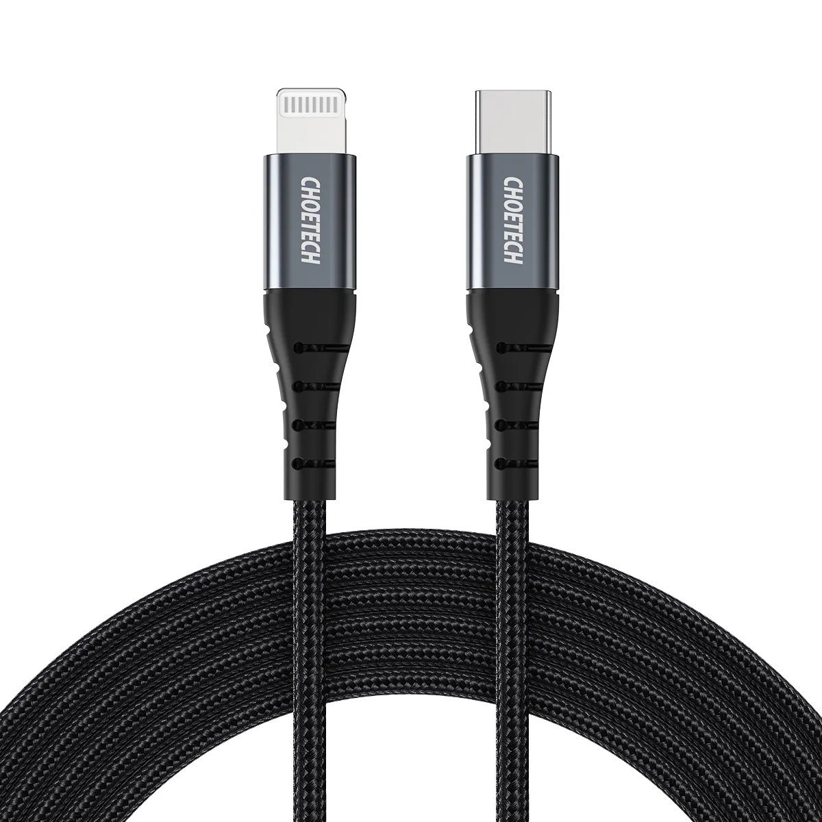 1-1-1-1.webp Choetech IP0039 1.2m type-c to lightening MFI nylon braid cable - Image 1