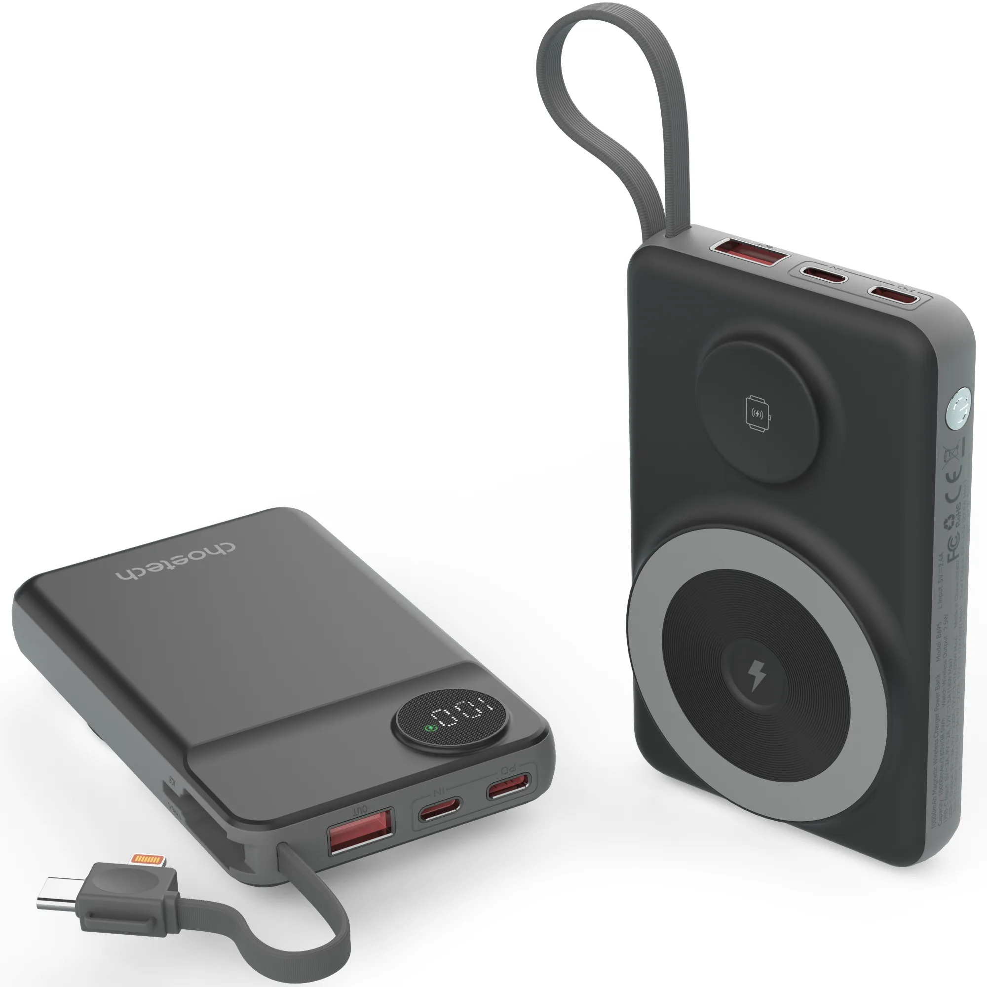 1-2-2.webp Choetech B695 10000mAh LED display Magnetic Wireless power bank - Image 1
