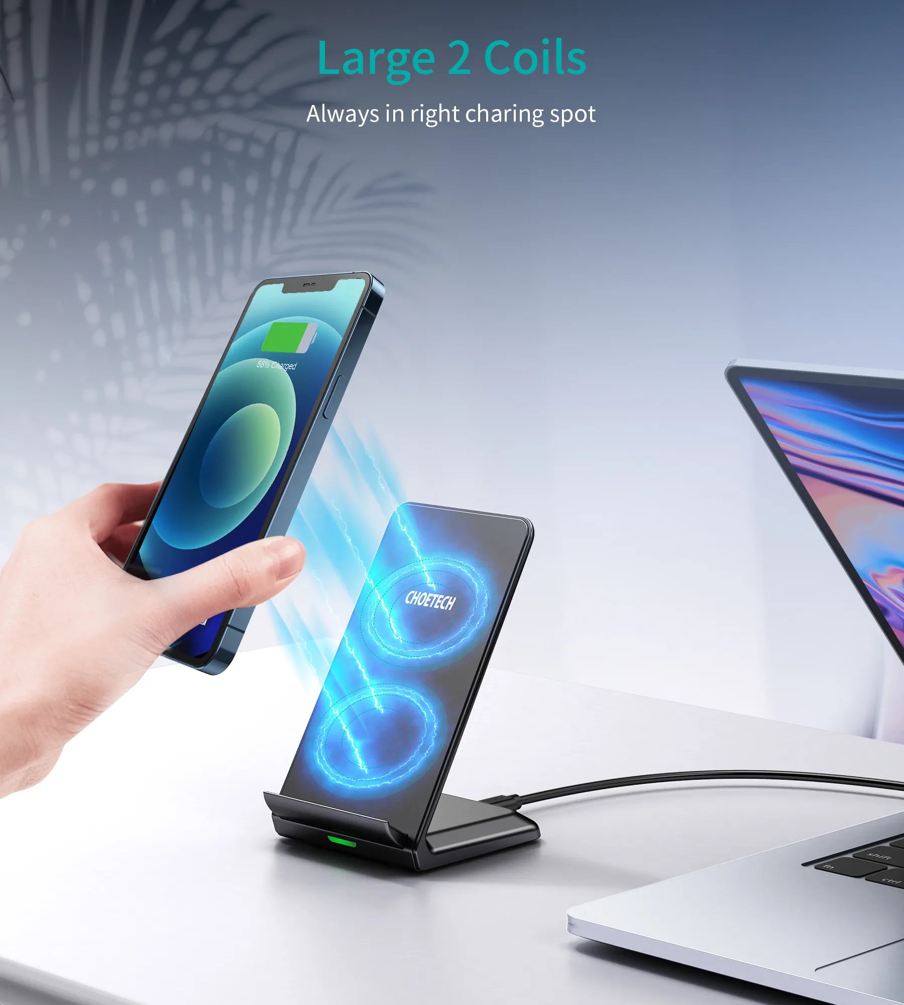 5.webp Choetech T524-F 15W Fast Wireless Charging Stand - Image 1