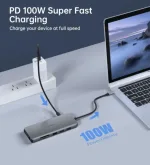 Choetech HUB-M26 12-in-1 USB C Multiport Adapter with digital display - Image 3