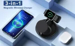Choetech T587 15W  3 in 1 Holder Magnetic Wireless Charger for Iphone - Image 5