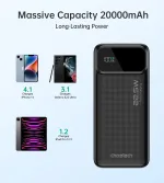 Choetech B729 PD22.5W Dual USB-A+Type-C Power bank 20000mAh - Image 7