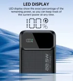 Choetech B730 PD22.5W Dual USB-A+Type-C Power bank 30.000mAh Digital Screen - Image 5