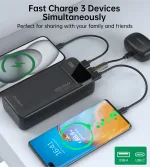 Choetech B730 PD22.5W Dual USB-A+Type-C Power bank 30.000mAh Digital Screen - Image 6