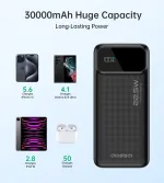 Choetech B730 PD22.5W Dual USB-A+Type-C Power bank 30.000mAh Digital Screen - Image 4
