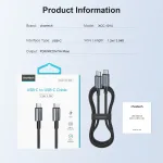 Choetech XCC-1014 PD 60W USB-C to USB-C 1.2m Cable - Image 4