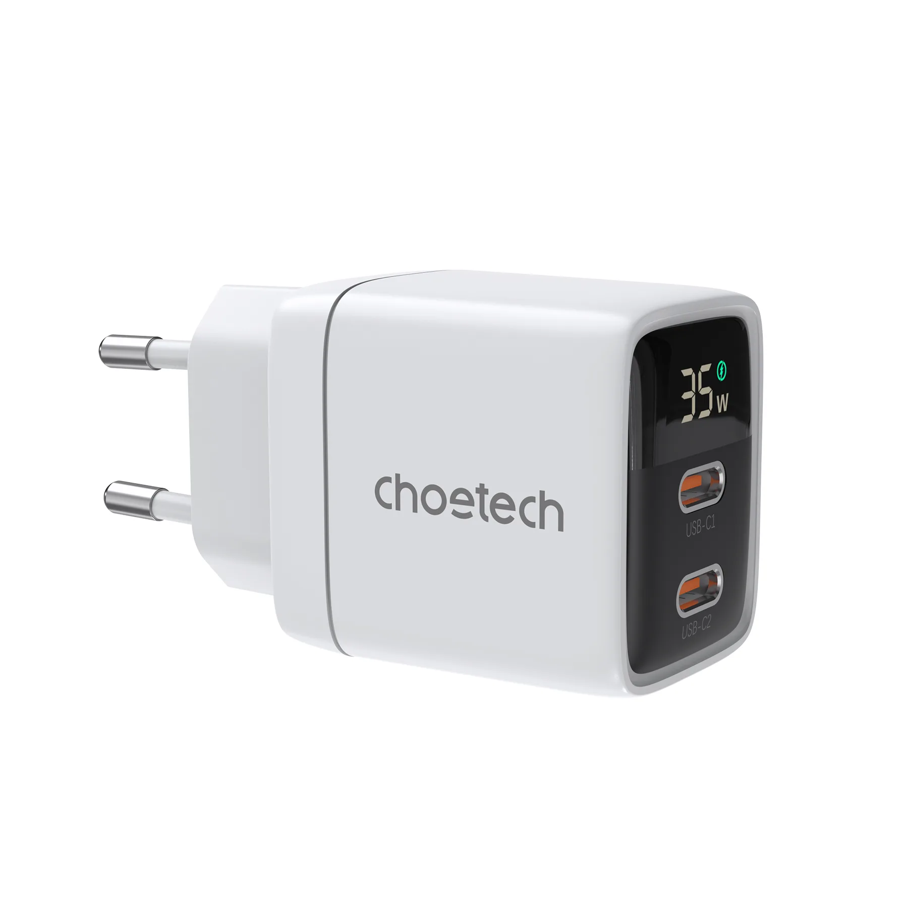 PD6051E799BD-EU-2.webp Choetech PD6051 35W GAN Display Wall Charger White - Image 1