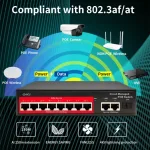 Do-Link PS308G,  8x 10/100mbps RJ-45 Ports, 2x Gigabit Uplink RJ-45 + 1*SFP Ports, Smart Poe Switch