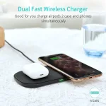 Choetech T535-S 20W, 2 In 1 Wireless 5 coils Charging Pad - Image 2