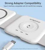 Choetech T588 3 in1 Foldable Magnetic wireless charger station - Image 6