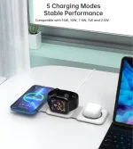 Choetech T588 3 in1 Foldable Magnetic wireless charger station - Image 4