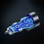 Choetech TC0011 130W Dual USB-C+ USB-A Fast Car Charger (Laptop Charger) - Image 5